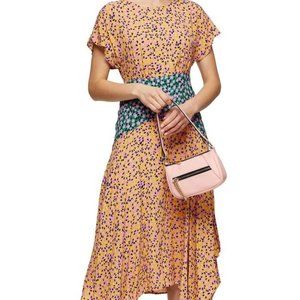 Topshop Floral Print Short Sleeve Midi Dress -NWOT